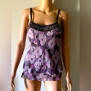 Context Brown and Purple Floral blouse 👚